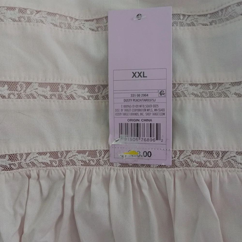 Wild Fable NWT Dusty Peach Long Sleeve High Neck Poplin Prairie Dress XXL - Picture 3 of 4